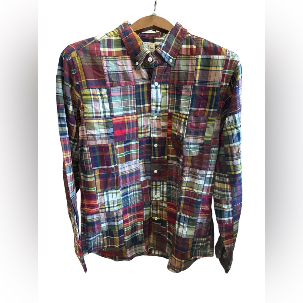 J. Crew Indian Madras Top Men's Size Medium Colorful Plaid Button Down Shirt NWT